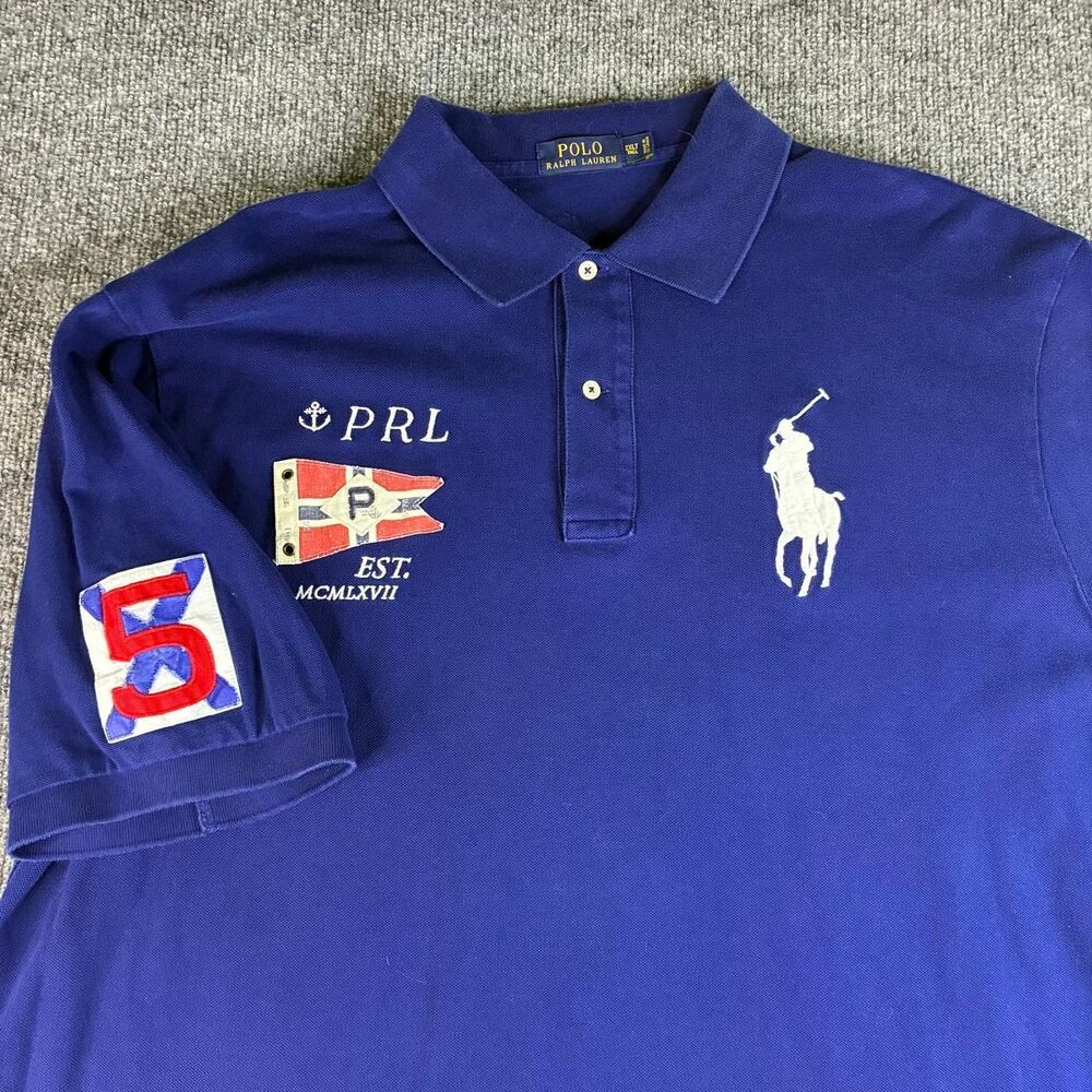 Polo Ralph Lauren Big Pony Polo Shirt Men’s 2XLT Blue PRL Patch Short Sleeve